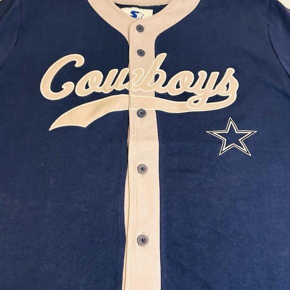 Starter Dallas Cowboys Baseball Jersey Men's XL Est 66 Blue Full Button - Picture 6 of 16